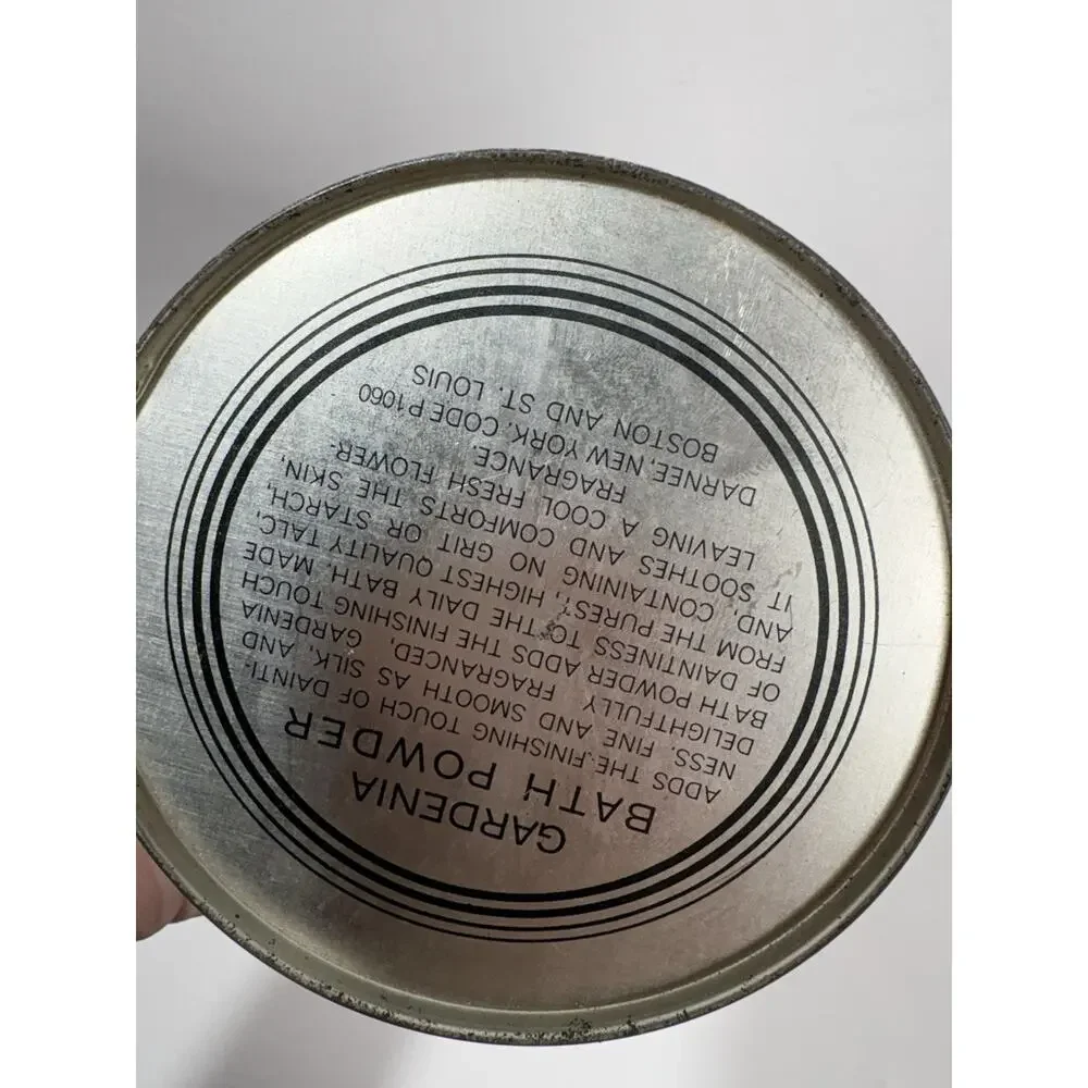 Darnee Gardenia Perfumed Bath Powder Large 7 Oz In Vintage Aqua Blue Tin Sealed‎